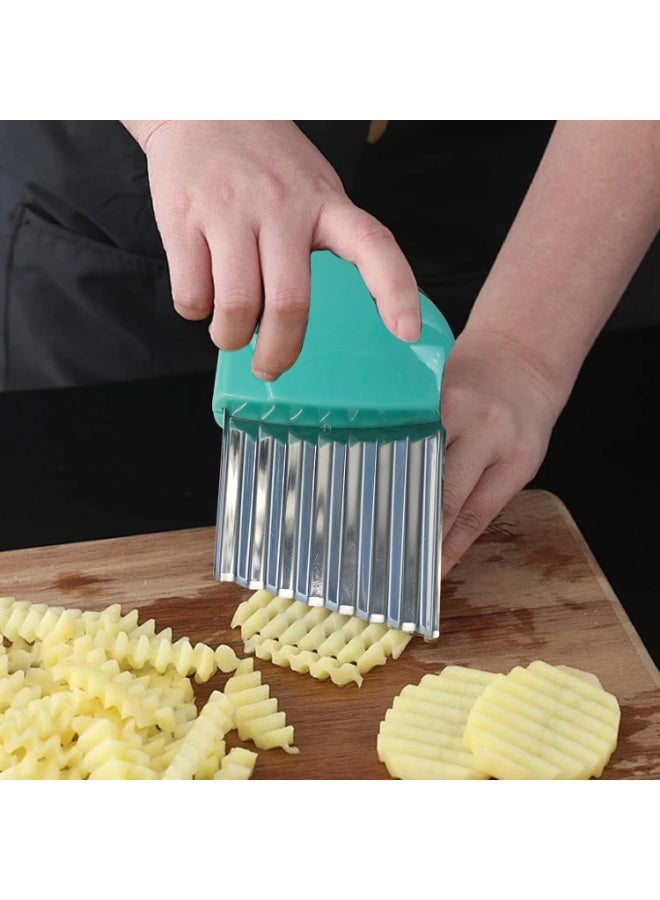 French Fry Slicer & Wavy Chopper – Crinkle Cutter for Fruits and Vegetables with Ergonomic Handle - Image 4